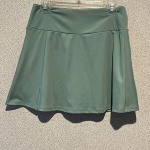 Green Mini Skater‎ Skorts for Casual Wear